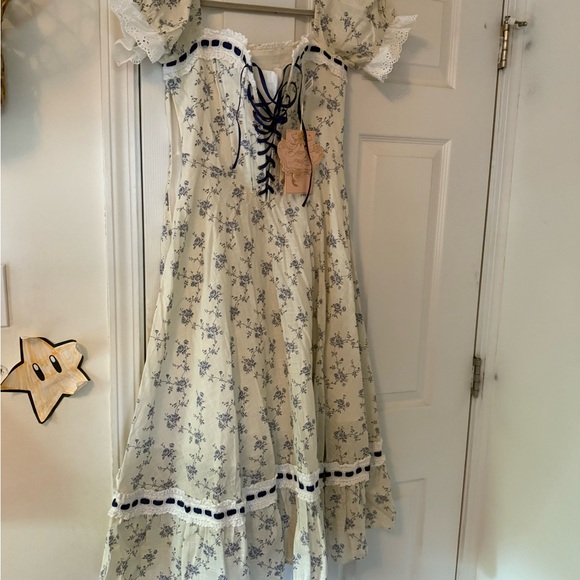 Lacemade Petrea volubilis blue floral corset dress XL - Picture 2 of 2